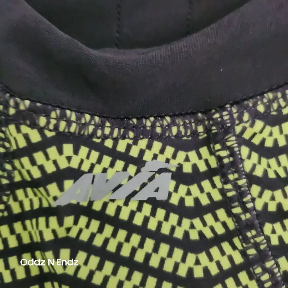Avia Women's Sports Bra Yellow‎ & Black Zigzag Design Size M